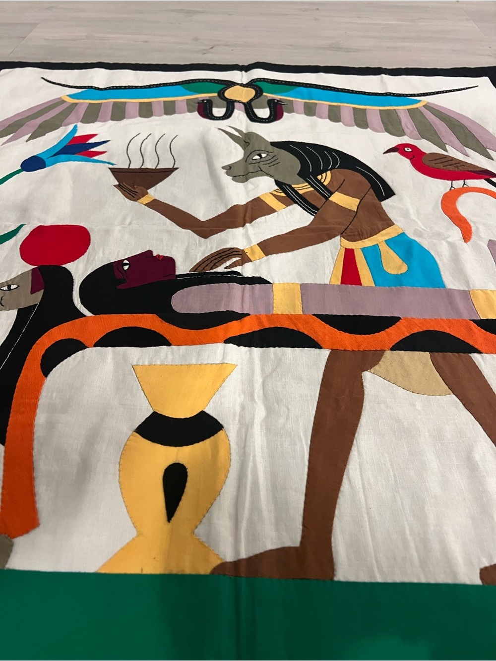 Handmade Egyptian with Anubis Design - Multi Color